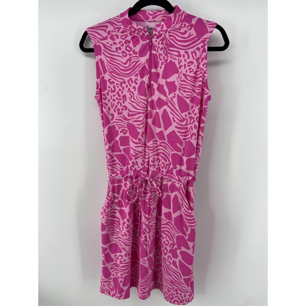 IBKUL Dress Womens XS Pink Animal Sleeveless UPF 50 Beach Sundress Sports Active